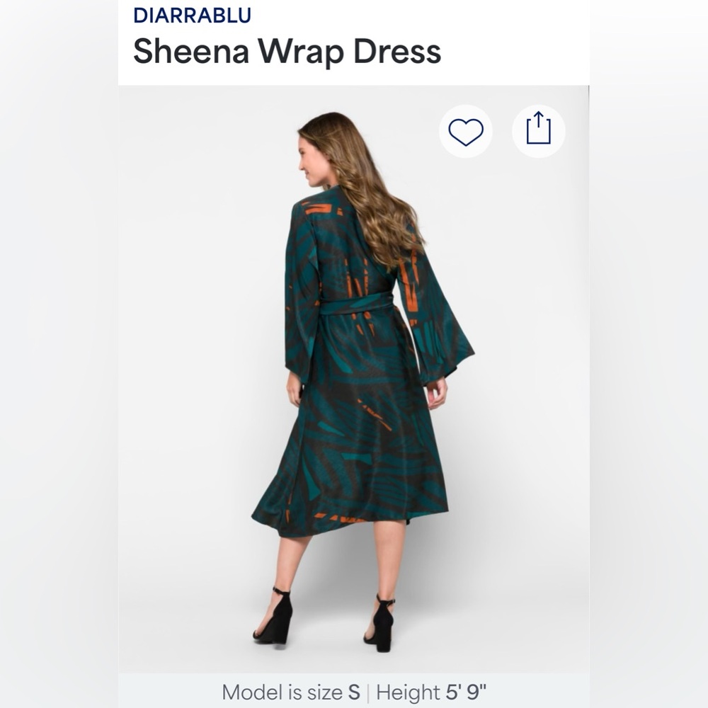 Diarrablu Sheena Wrap Dress in Teal and Orange - Picture 4 of 10